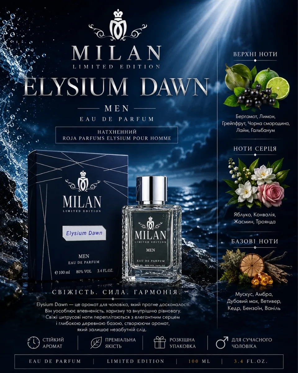 Парфумована вода “ELYSIUM DAWN” MEN › Timss › Timss Timss › Парфумована вода “ELYSIUM DAWN” MEN › Timss